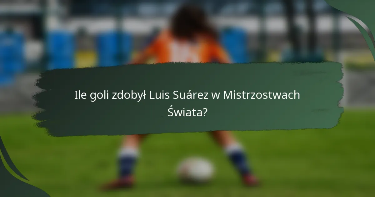 Ile goli zdobył Luis Suárez w Mistrzostwach Świata?