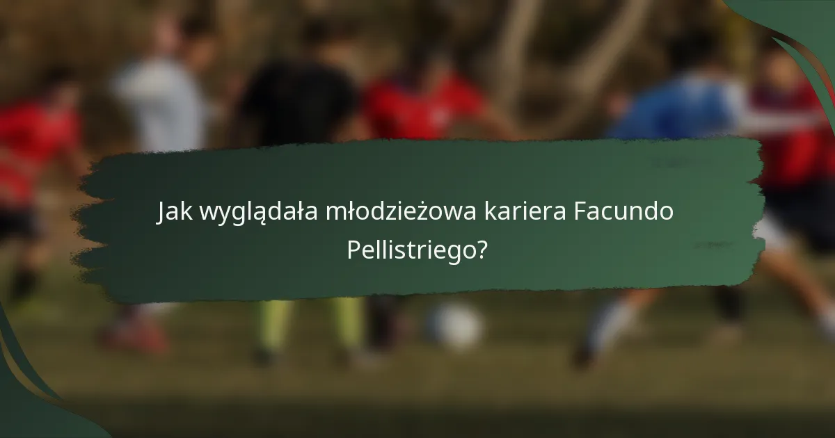 Jak wyglądała młodzieżowa kariera Facundo Pellistriego?