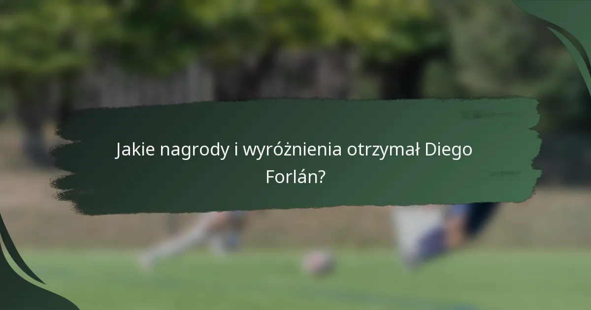 Jakie nagrody i wyróżnienia otrzymał Diego Forlán?