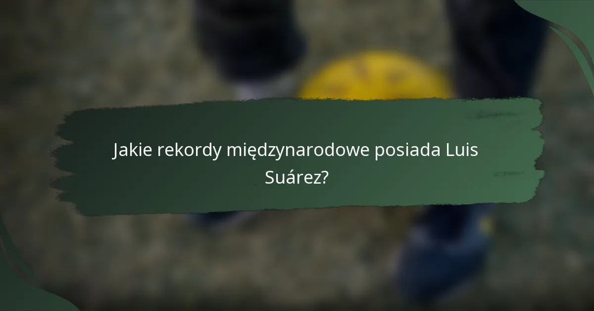 Jakie rekordy międzynarodowe posiada Luis Suárez?